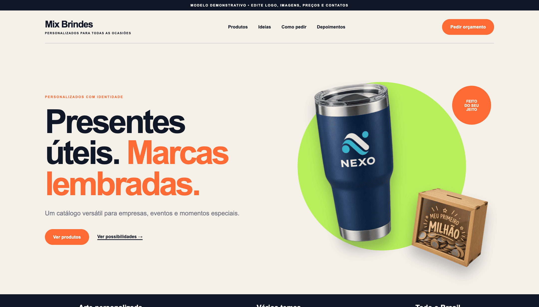 Modelo de brindes completo