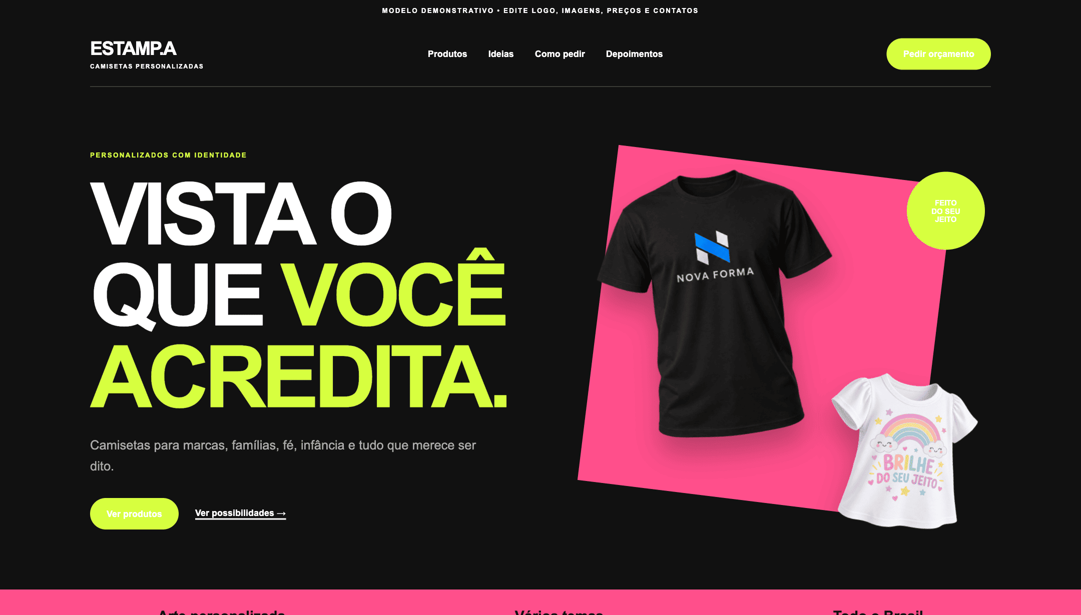 Modelo de camisetas completo